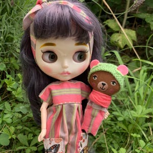 Clothes for Blythe, overalls ,Teddy bear, jumpsuit,outfit