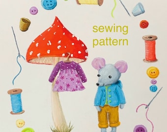 A PDF tutorial for a mouse  and clothes making, mice, dollhouse, miniature, miniclothes