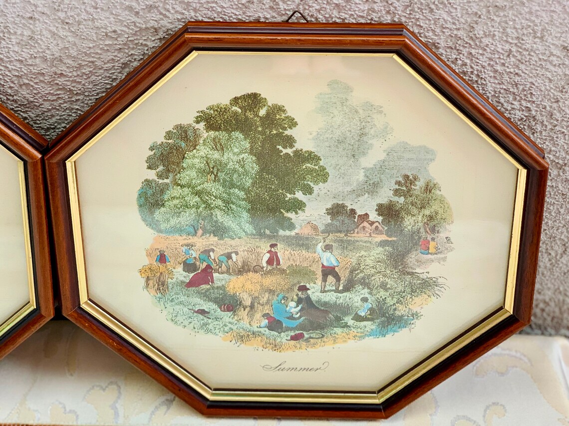 Vintage Four Seasons Wall Decor Spring Summer Fall Winter Set Etsy