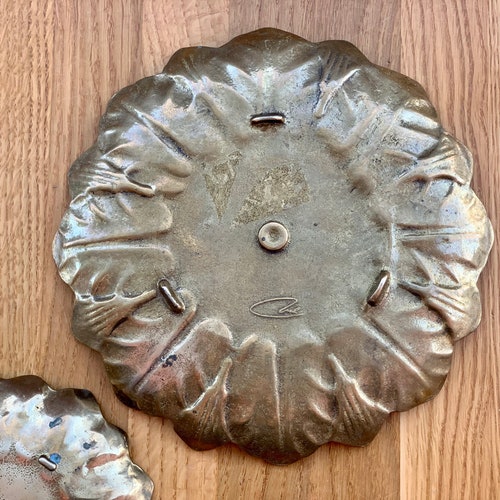 Vintage Brass Round Tray Set of 2, Brass Tray Leaf, Jewelry Tray, Brass Serving Tray, Decorative Tray, Solid Brass shops Tray