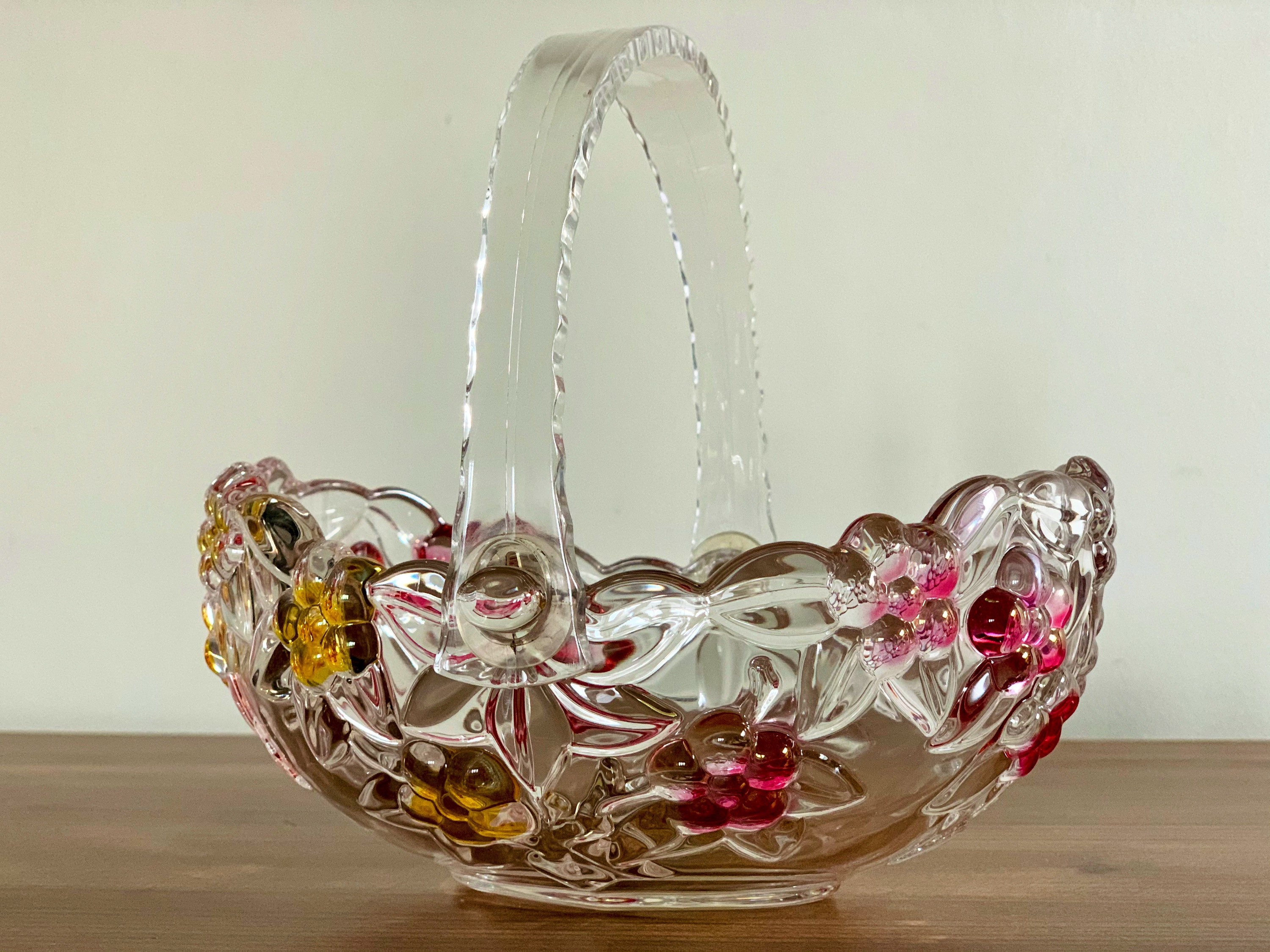Vintage Walther Glas Crystal Basket Bowl Crystal Glass Basket Etsy