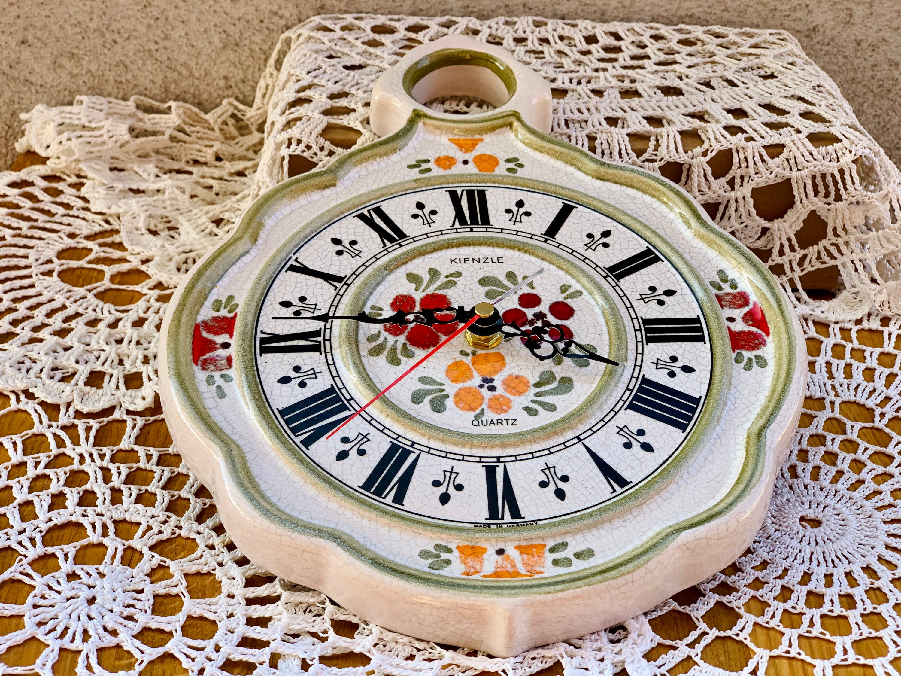 KIENZLE Quartz Wall Clock Vintage Ceramic Wall Clock Mid Etsy