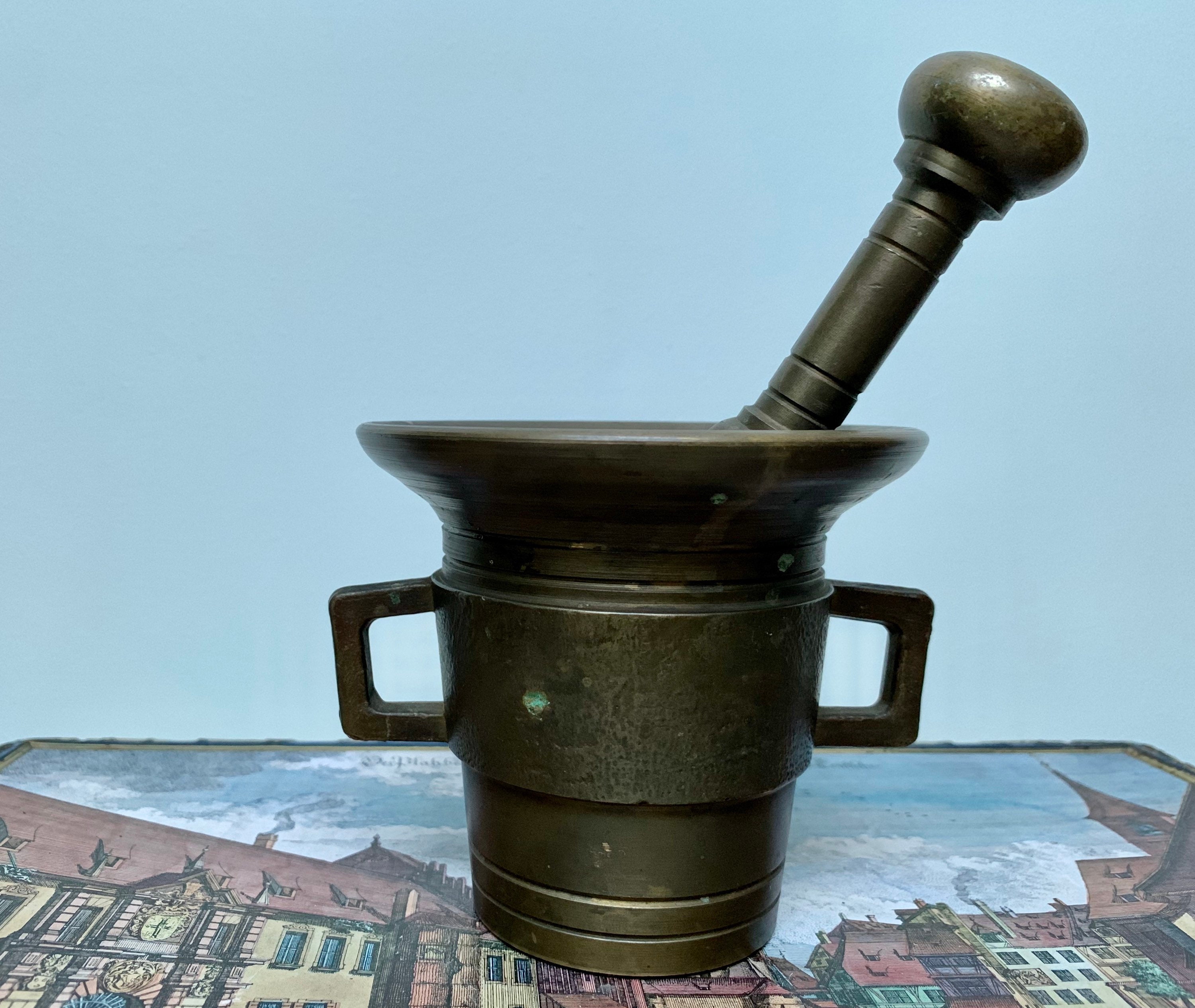 Brass Mortar and Pestle Set Vintage Solid Brass Mortar Brass Etsy