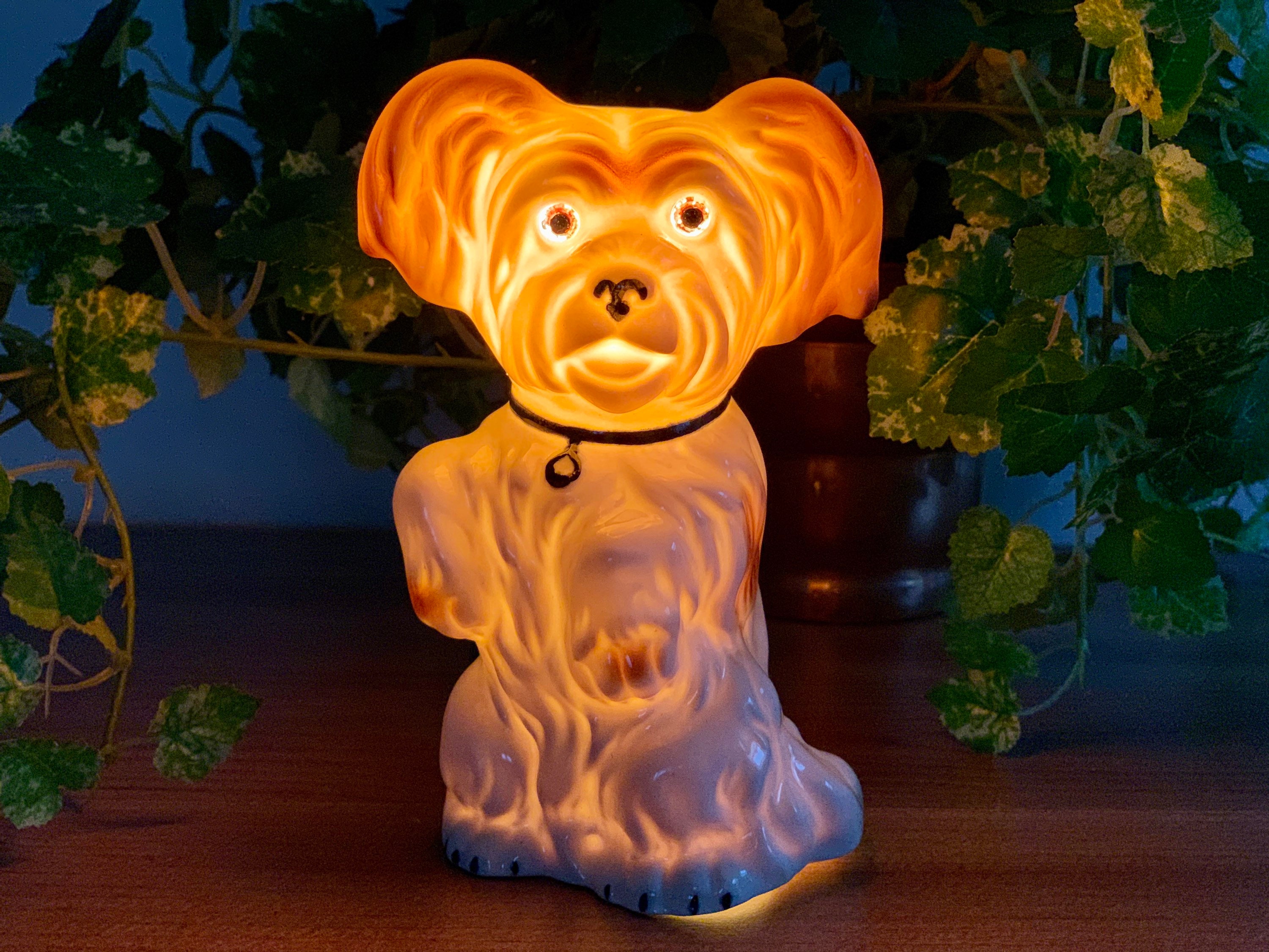 Vintage Hund Lampe Vintage Porzellan Tischlampe Made in Etsy