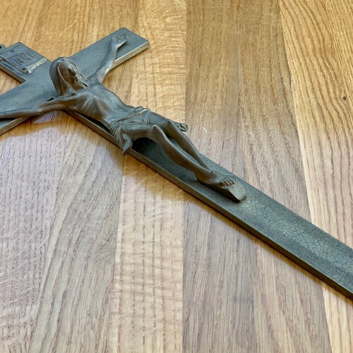 Wall Crucifix, Vintage Brass Crucifix, Brass Christ Ornate Cross, Jesus shops Christ Religious Wall Cross, Catholic Gift, Christmas Decor