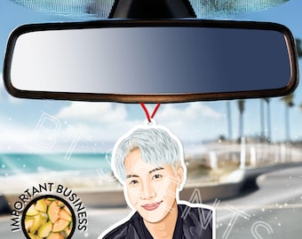 J-Hope Fan Art Air Freshener | Melon Scent Kpop Car Charm | Hobi Hotter Summer | ARMY Gift | Kpop Car Accessory