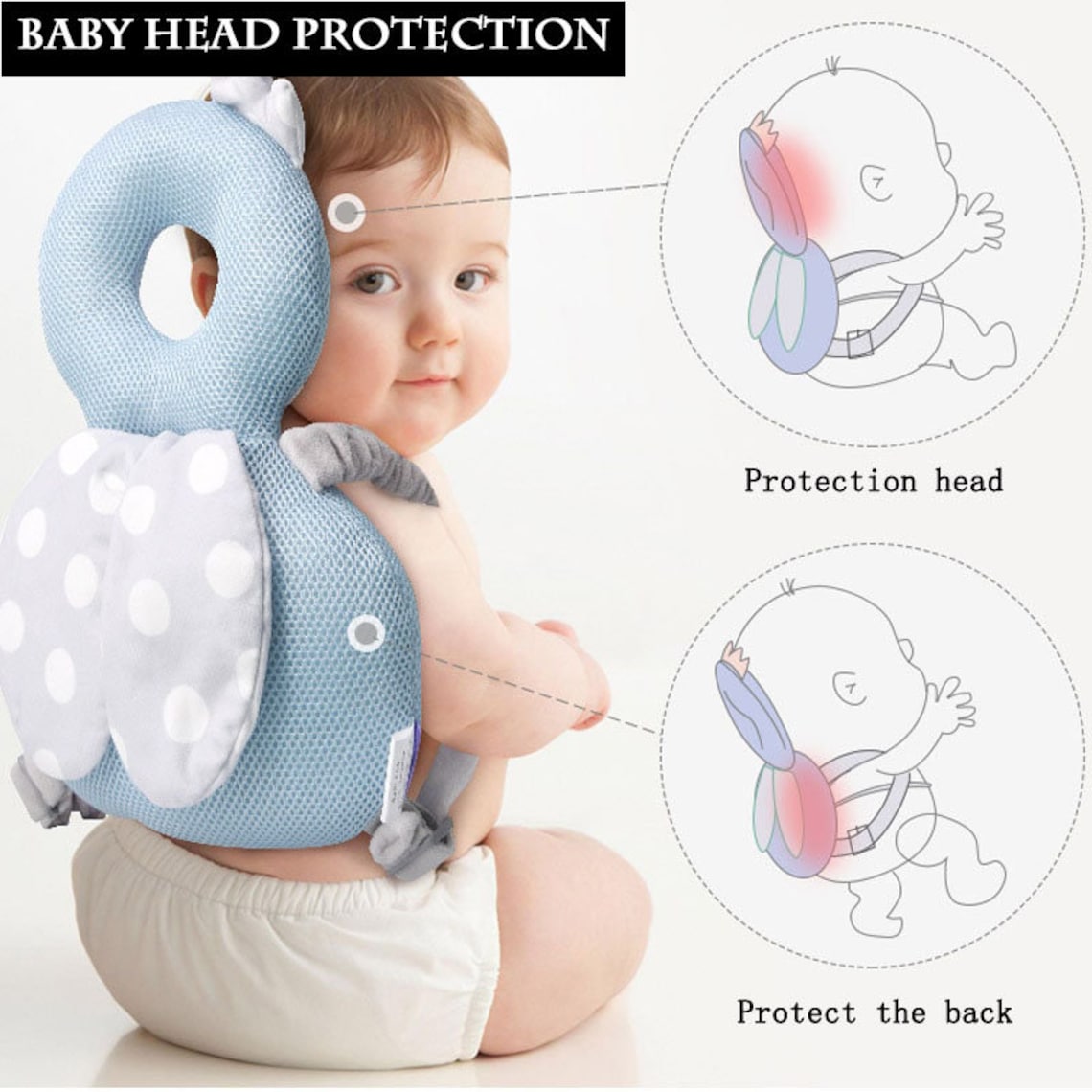 Baby Head Protection Pillow Cute Baby Head Back Protector Etsy