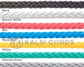 Cordón redondo de polipropileno de 6 mm - Cuerda trenzada resistente en 8 colores de Kalsi Cords UK - Fabricado en Gran Bretaña