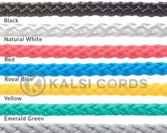 6mm Round Polypropylene Cord - Strong Braided String Type Rope in 8 Colours by Kalsi Cords UK - Made in Britain