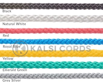 Cordón redondo de polipropileno de 4 mm - Cuerda trenzada resistente en 8 colores de Kalsi Cords UK - Fabricado en Gran Bretaña