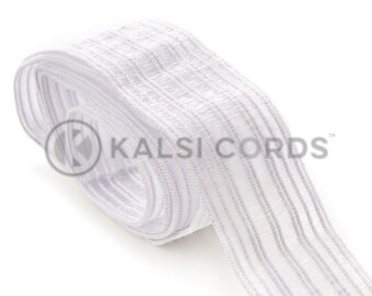 38mm Bonadex Waistband Elastic in Ecru White by Kalsi Cords UK - Made in Britain