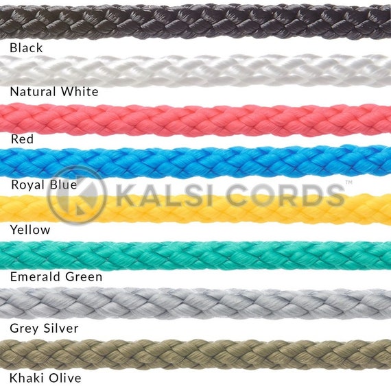 6mm Round Polypropylene Cord Strong Braided String Type Rope in 8 Colours  by Kalsi Cords UK Made in Britain -  Canada