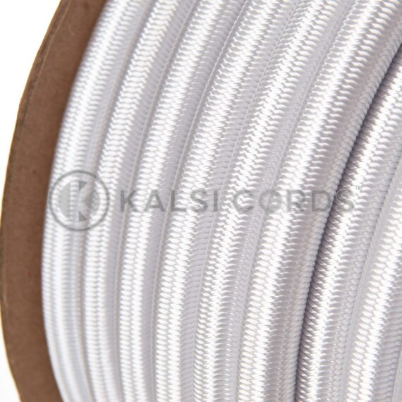 14mm Round Elastic Bungee Shock Cord Heavy Duty in Black & White by Kalsi  Cords UK Made in Britain 