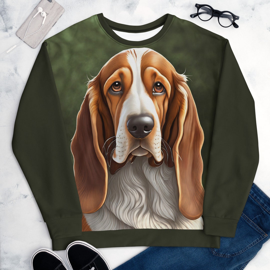 Basset Hound Dog Allover Print Unisex Sweatshirt Etsy