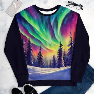 Aurora Borealis, Northern Lights Allover Unisex Sweatshirt