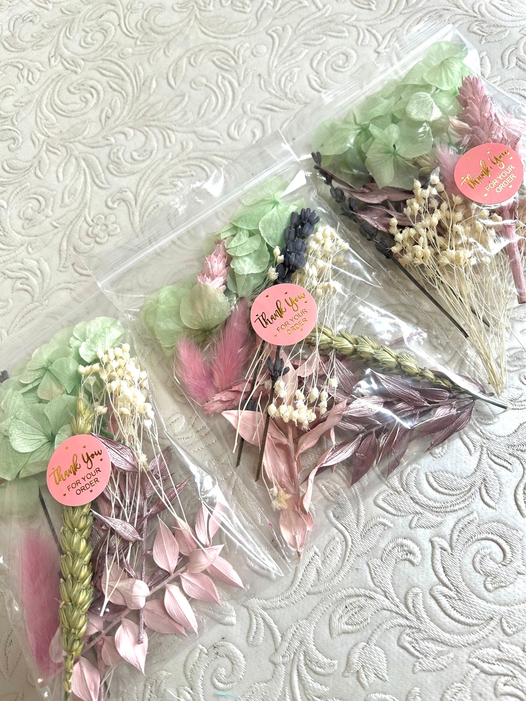Pink and Sage Mixed Dried Flower Bags, Cheap Dried Flowers, Resin Art