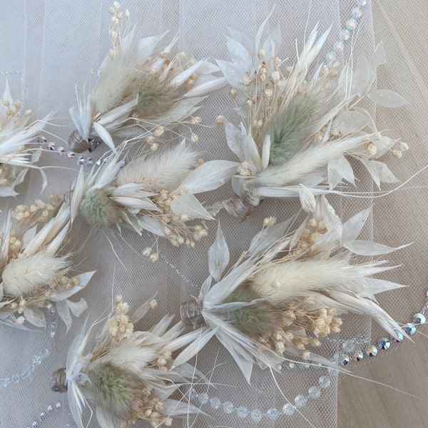 Dried flower hair clip, dried flower wedding hair crocodile clip, hair accessories, flower hair clips, bridal hair, bridesmaid hair clip
