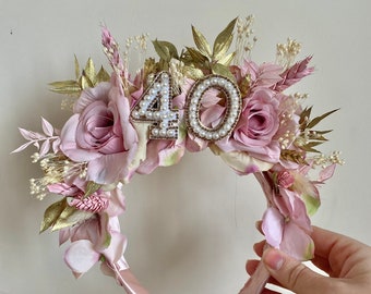 ANY AGE, Birthday hair crown, birthday crown, 18th,21ST,30th,40th,50th birthday, birthday hair accessories, birthday gift for her, celebrate