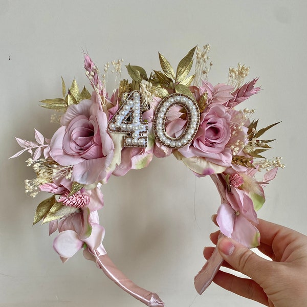 ANY AGE, Birthday hair crown, birthday crown, 18th,21ST,30th,40th,50th birthday, birthday hair accessories, birthday gift for her, celebrate