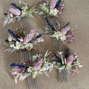 Rustic wedding hair comb, dried flower comb, dried flower hair slide, bridal hair slide, rustic wedding hair , floral wedding hair comb