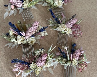 Rustic wedding hair comb, dried flower comb, dried flower hair slide, bridal hair slide, rustic wedding hair , floral wedding hair comb