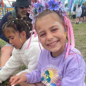 Children’s festival crowns, festival crowns, kids festival flowers, girls festival crown, girls party crown, party flower crown, flower crow