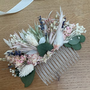Rustic wedding hair comb, dried flower comb, dried flower hair slide, bridal hair slide, rustic wedding hair , floral wedding hair comb