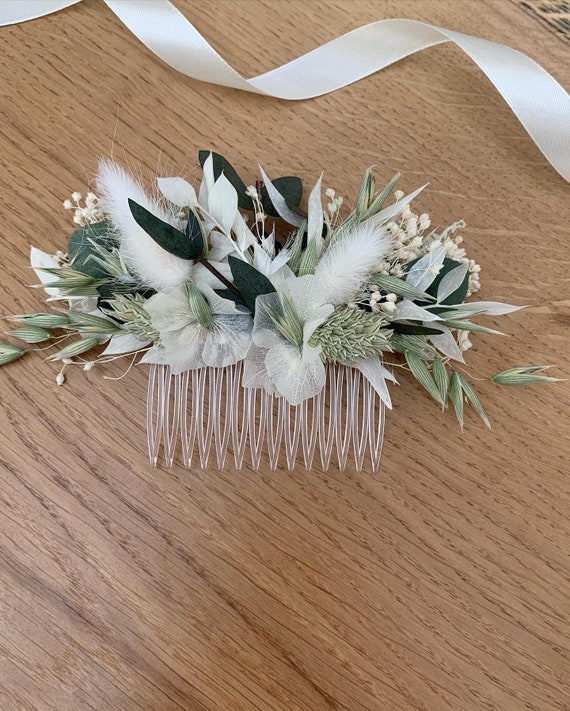 Getrocknete Blumen Haarkamm, Eukalyptus Haarkamm, getrocknete Blumen Haarschmuck, Braut Haarkamm, Blumen Haarkamm, Blumen Haarspange, Hochzeit