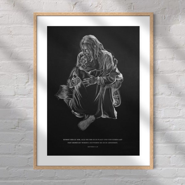 Poster Jesus umarmt (Kunstdruck)