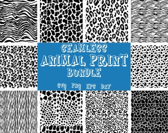 Animal Print Bundle | Seamless | Cheetah Print svg | Cheetah Print png | Cow Print svg | Cow Print png | Leopard Print svg | Leopard Print