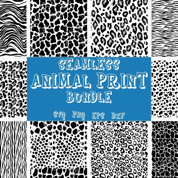 Animal Print Bundle | Seamless | Cheetah Print svg | Cheetah Print png | Cow Print svg | Cow Print png | Leopard Print svg | Leopard Print