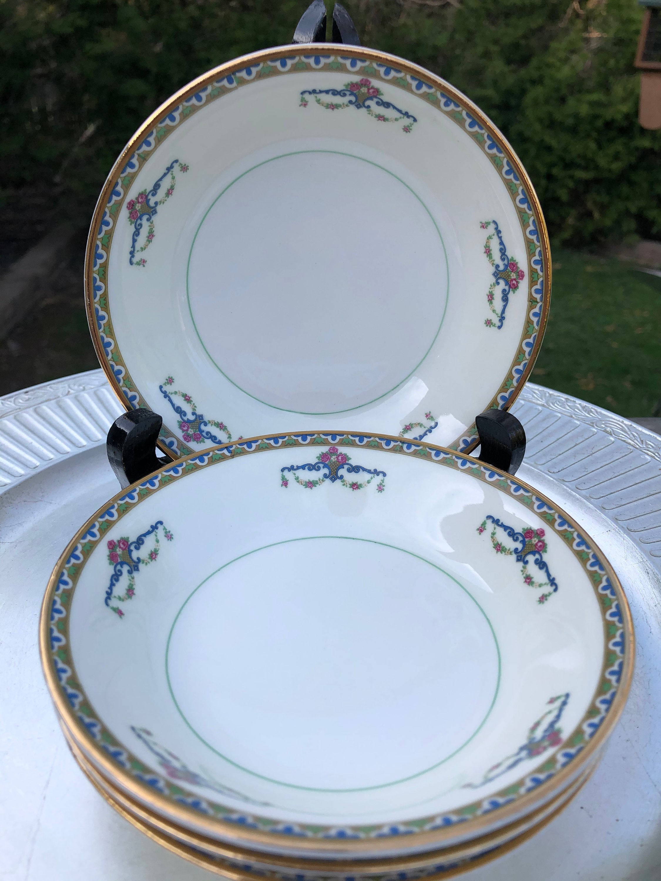 Vintage Pope Gosser China Small Berry Bowls Melrose Pattern Etsy