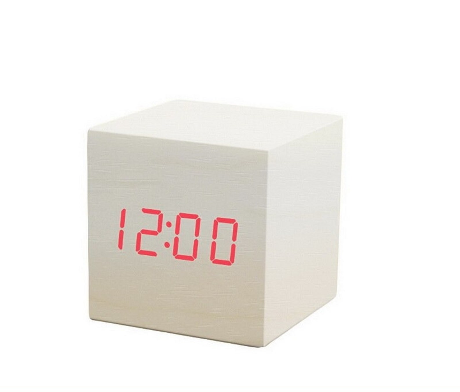 Wooden Digital Cube ClockDigital Wooden LED Alarm ClockWood Etsy