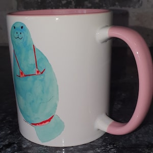 Manatee beach ready pink mug