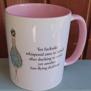 Emu dickhead pink mug