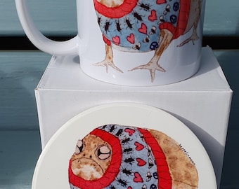 rainfrog mug and coaster set