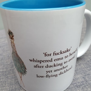 Emu dickhead blue mug