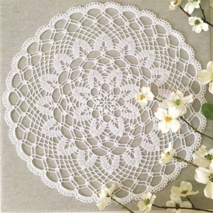 12&quot; Handmade crochet doily, cotton doily, crochet decor, party decor, white doily