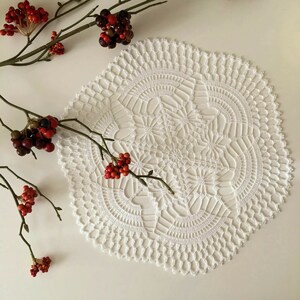 10 3/4&quot; Handmade crochet doily, cotton doily, white doily, crochet decor, party decor