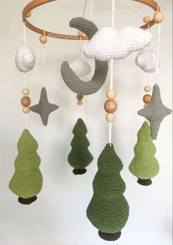 Modèle de crochet mobile Woodland PDF, jouets suspendus de