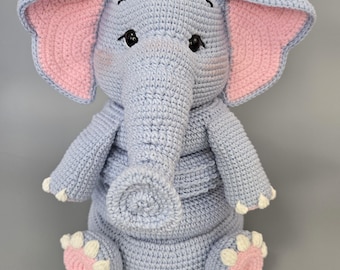Elephant stacking toy crochet pattern PDF, amigurumi elephant