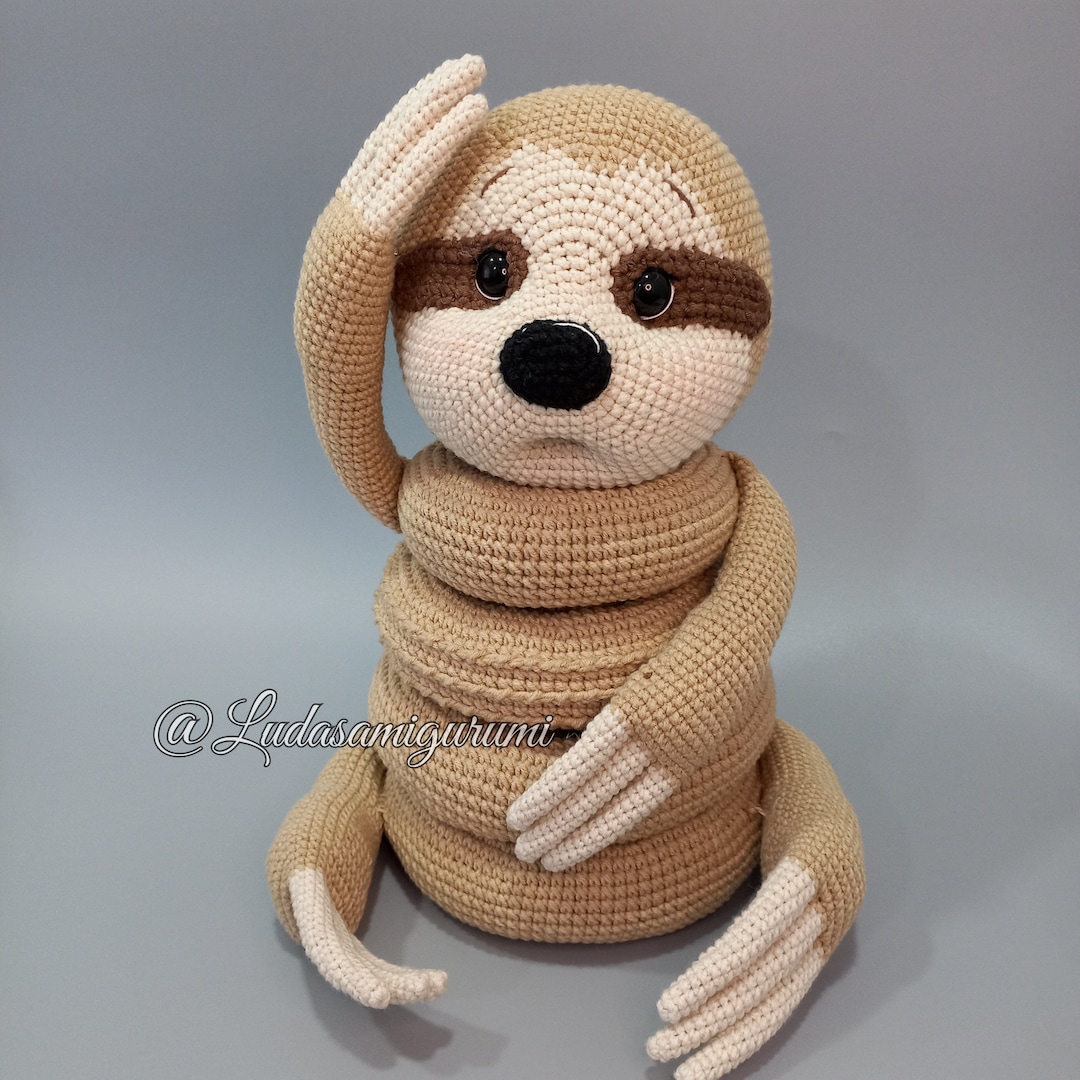 Sloth Stacking Toy Crochet Pattern PDF, Amigurumi Ring Tower Tutorial ...