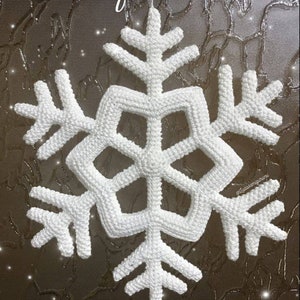 Large 3D snowflake crochet patten elegant Christmas ornament image 9