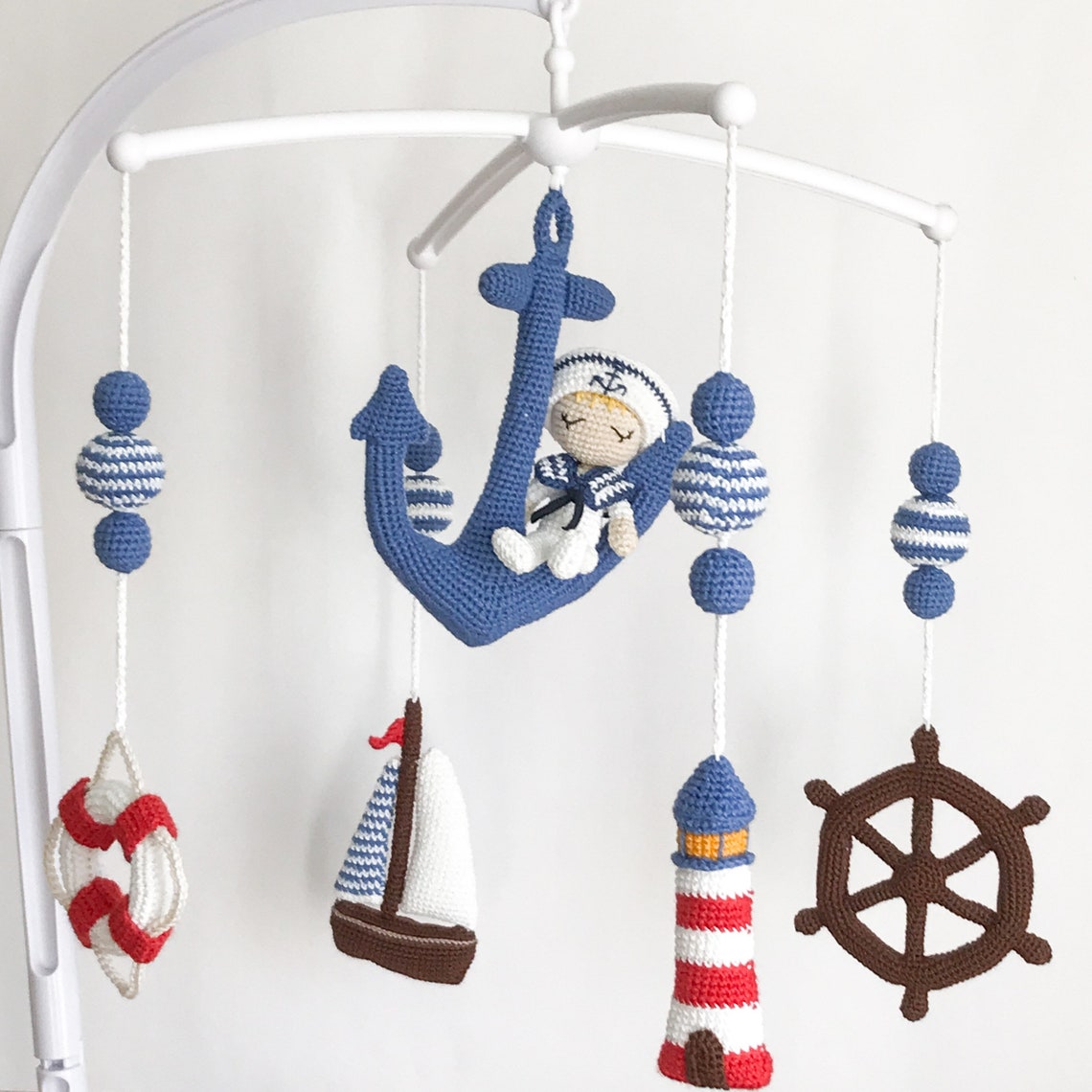Nautical Baby Crib Mobile Crochet Pattern PDF. Marine Nursery Etsy