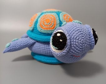Virkmönster för stapelleksak av sköldpadda i PDF-format, amigurumi snigelringtorn, virkning till barnrumsdekoration