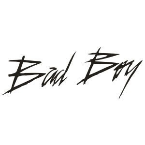 May include: Black and white graphic design with the text "Bad Boy" in a stylized font.
