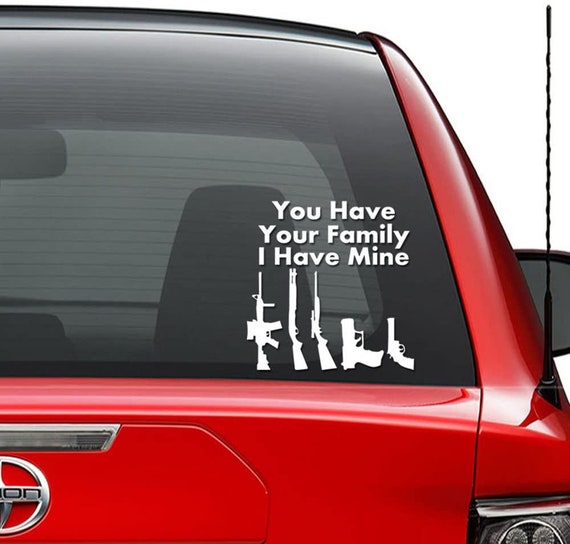 My Family Gun Lover Auto Bumper Sticker My Family Gun Lover Auto Bumper Sticker