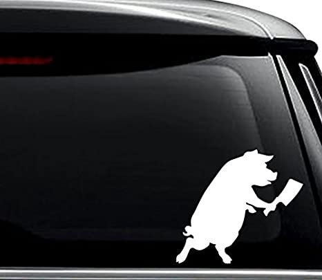 Pig Butcher Knife Decal Sticker for Use on Laptop, Helmet, Car, Truck ...