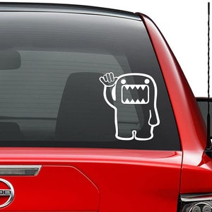 Domo Kun King Monster Hang Loose Japanese JDM Vinyl Decal Sticker Car Truck Vehicle Bumper Window Wall Decor Helmet Motorcycle