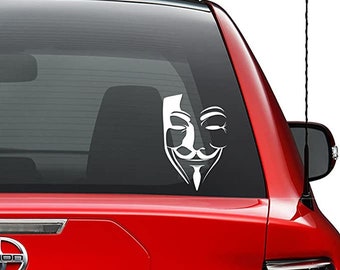 Anonymous Mask Vendetta Vinyl Decal Sticker Car Truck Vehicle Bumper Window Wall Decor Helmet Motorcycle